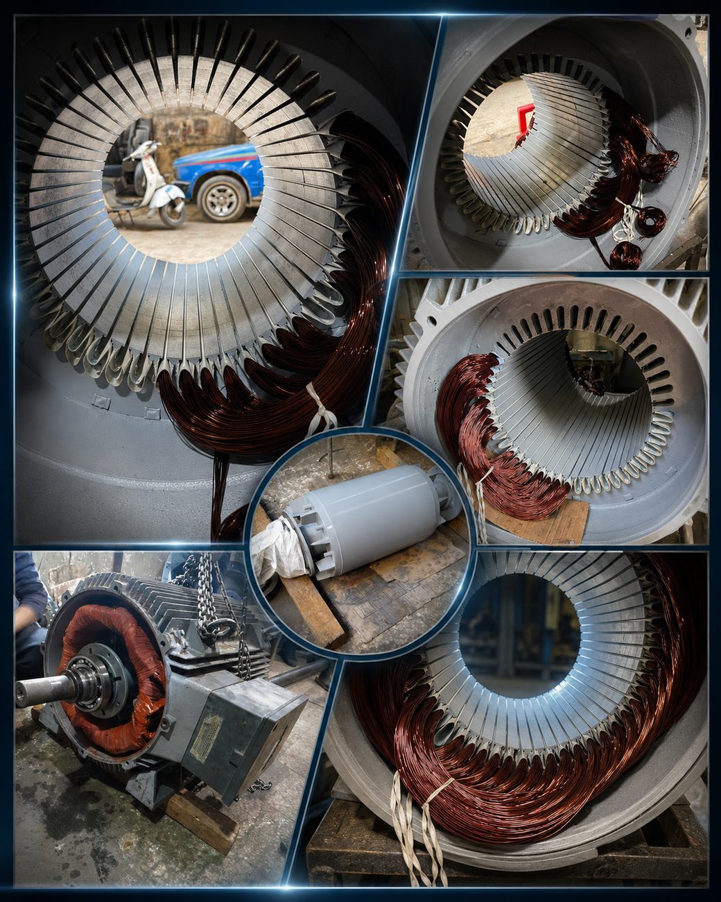 Low- and medium-voltage electric motor rewinding and overhaul workshop