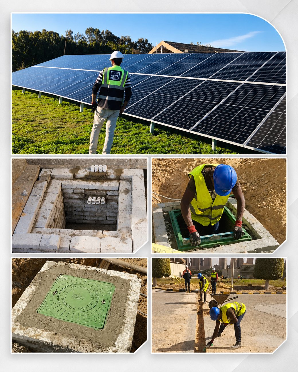 Grid-connected solar PV power plant with full civil and electrical works